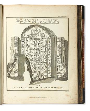 BRUCE, JAMES. Travels to Discover the Source of the Nile . . . Third Edition. 7 vols. 1813 + atlas from the 1805 second edition.